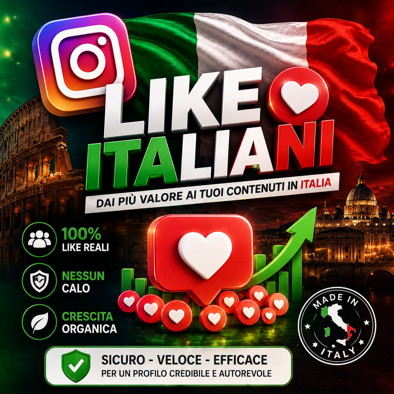 LIKE ITALIANI 100% REALI